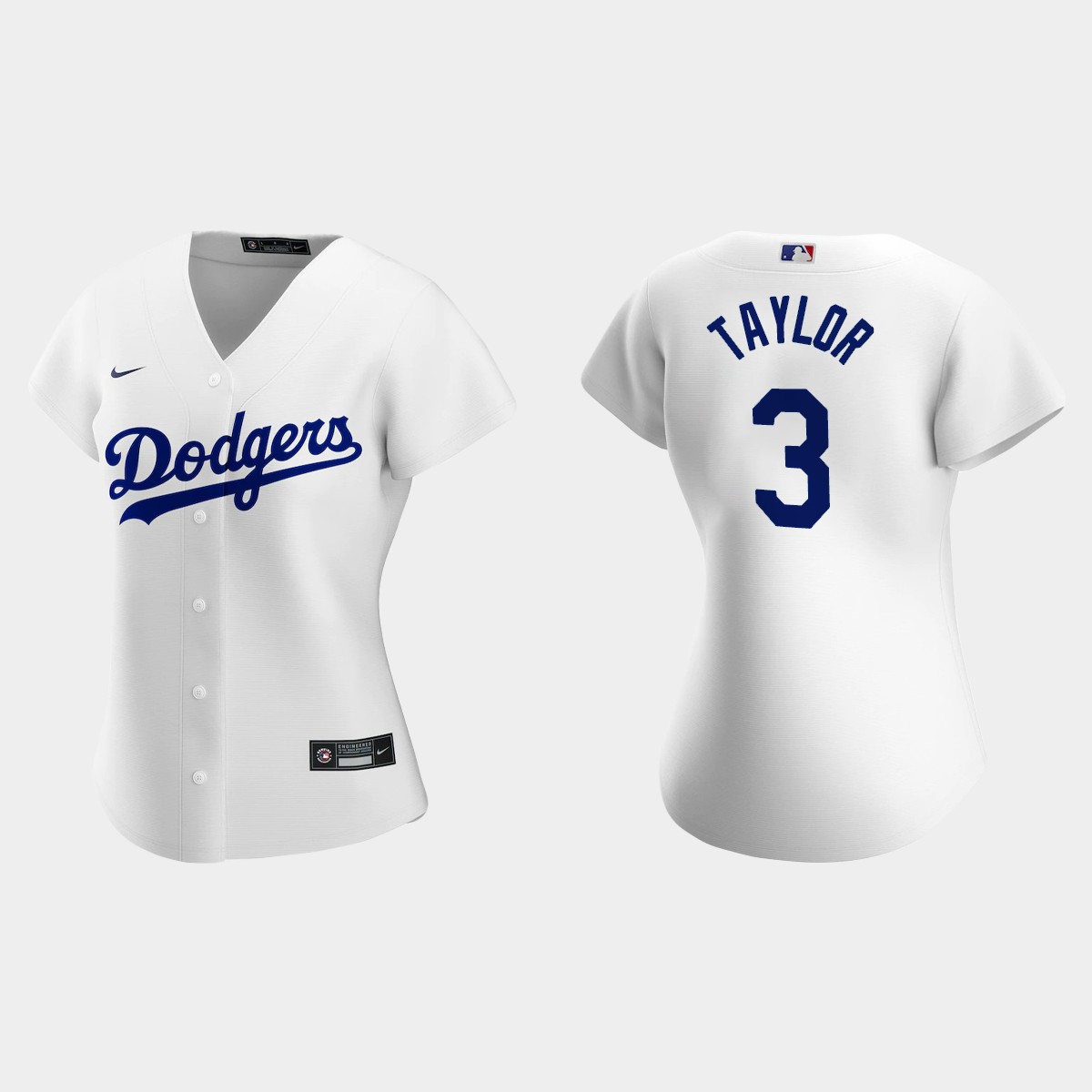 Women Los Angeles Dodgers Chris Taylor White  Home Jersey