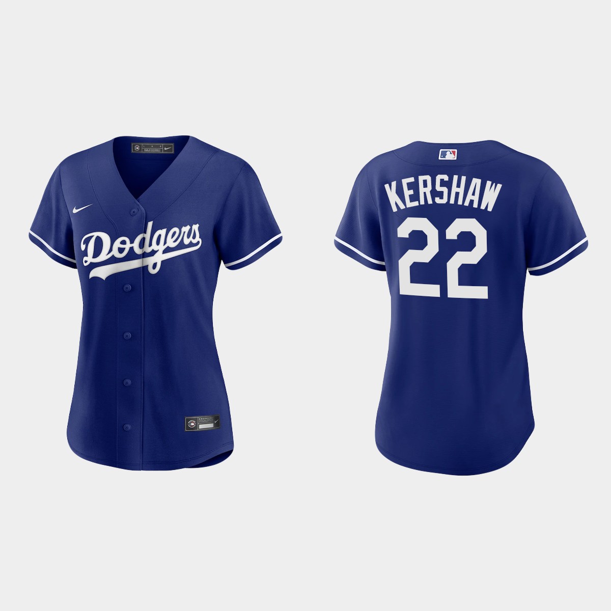 Women Los Angeles Dodgers Clayton Kershaw Royal  Alternate Jersey