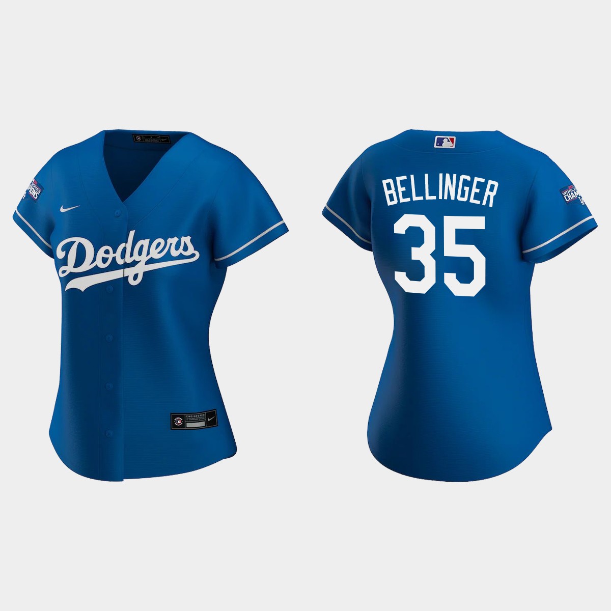 Women Los Angeles Dodgers Cody Bellinger Royal 2020 World Series Champions Alternate  Jersey