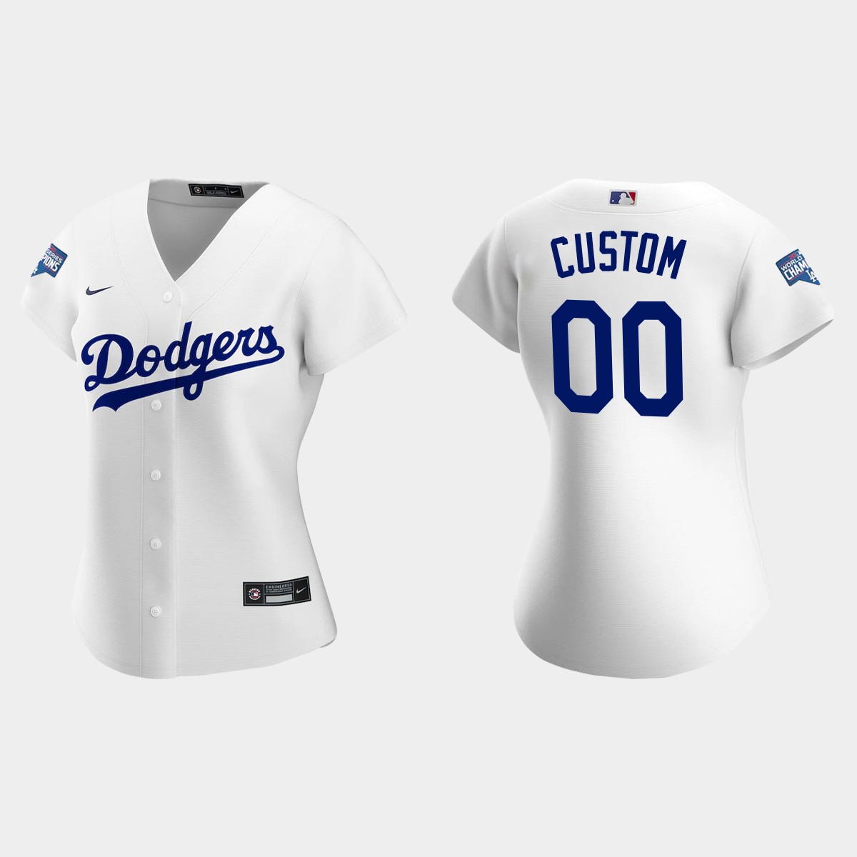 Women Los Angeles Dodgers Custom Black 2020 World Series Champions Home  Player Jersey