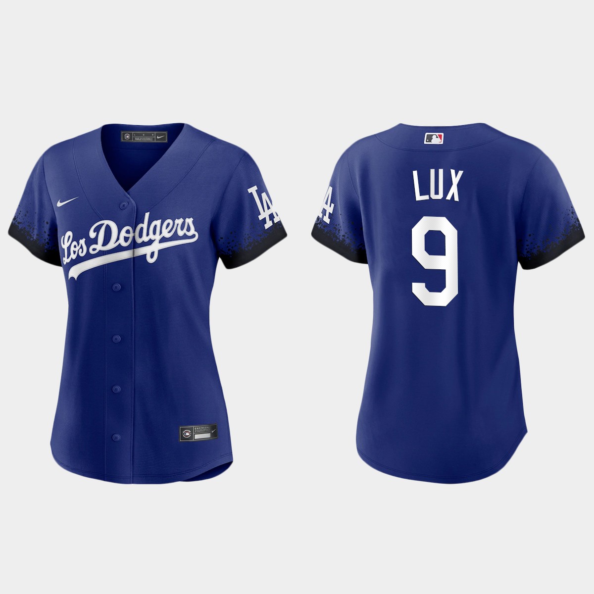 Women Los Angeles Dodgers Gavin Lux Royal 2021 City Connect  Jersey