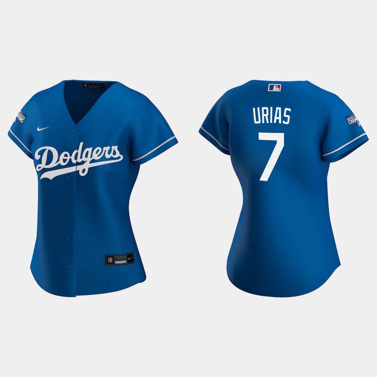 Women Los Angeles Dodgers Julio Urias Royal 2020 World Series Champions Alternate  Jersey