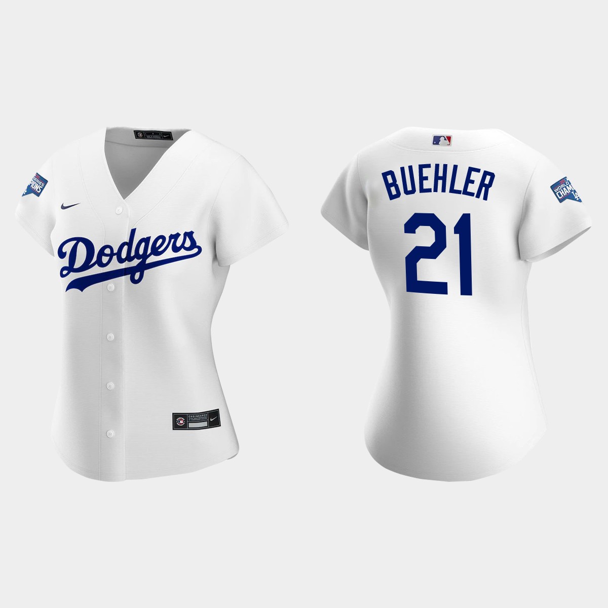 Women Los Angeles Dodgers Walker Buehler Black 2020 World Series Champions Home  Player Jersey