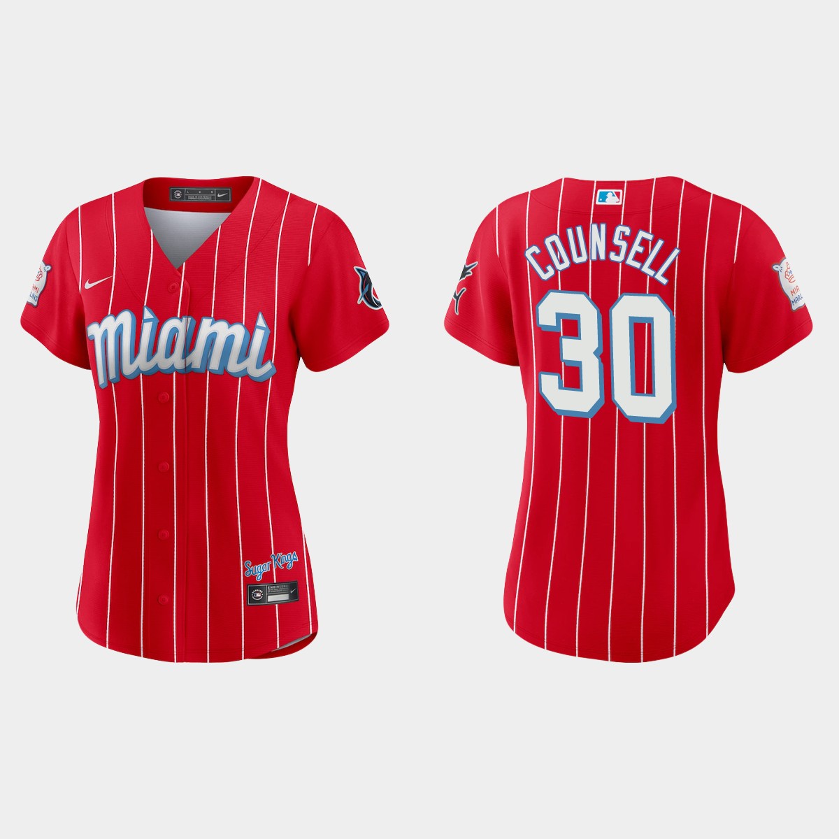 Women Miami Marlins Craig Counsell Red 2021 City Connect  Jersey