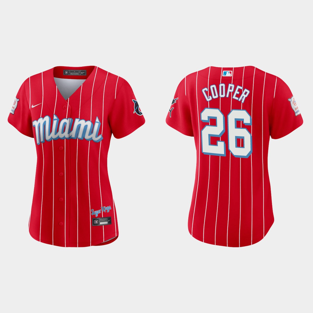Women Miami Marlins Garrett Cooper Red 2021 City Connect  Jersey
