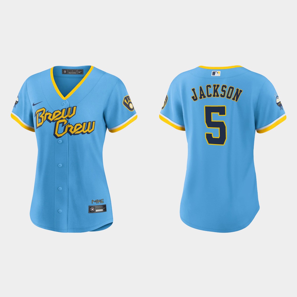 Women Milwaukee Brewers Alex Jackson Powder Blue 2022 City Connect  Jersey