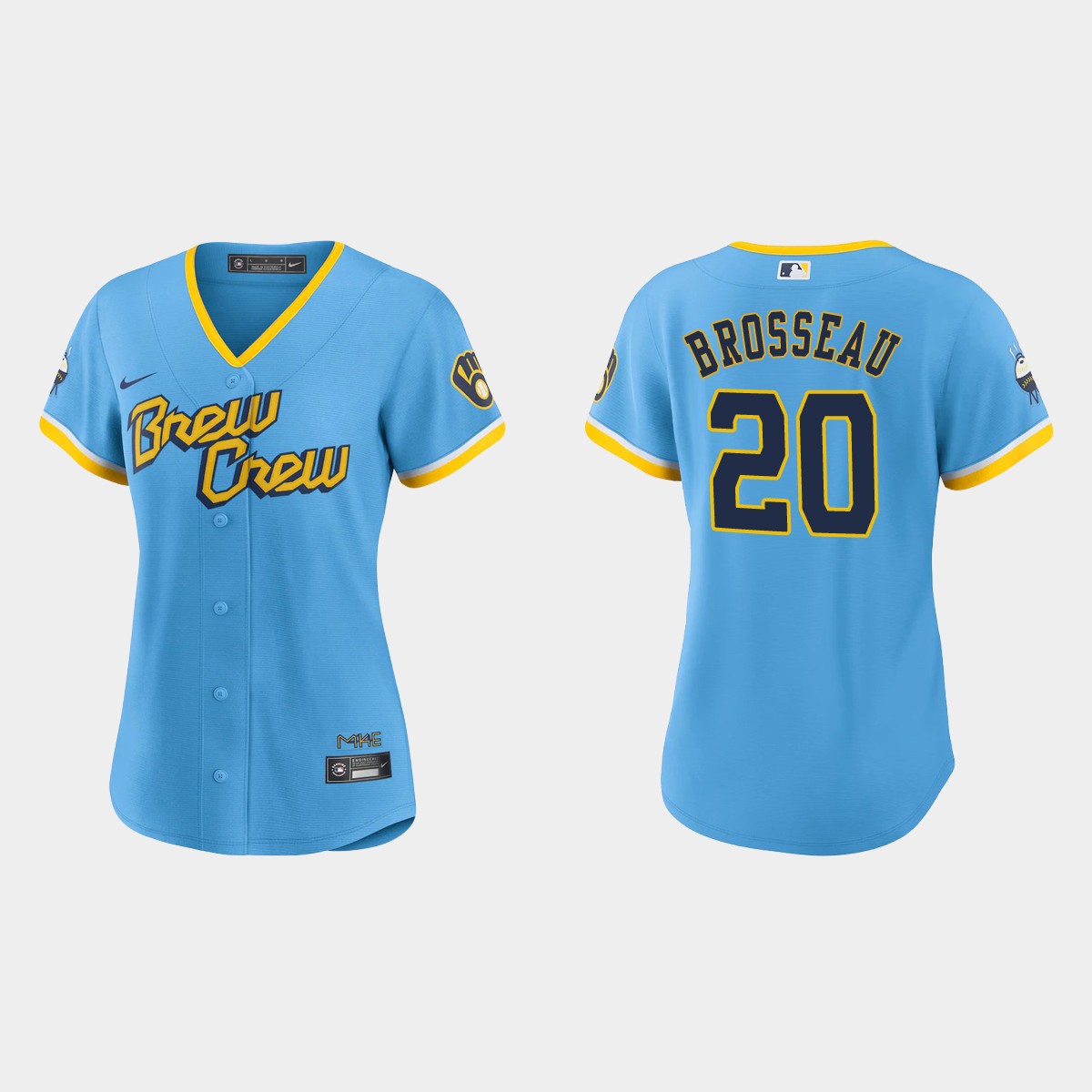 Women Milwaukee Brewers Mike Brosseau Powder Blue 2022 City Connect  Jersey