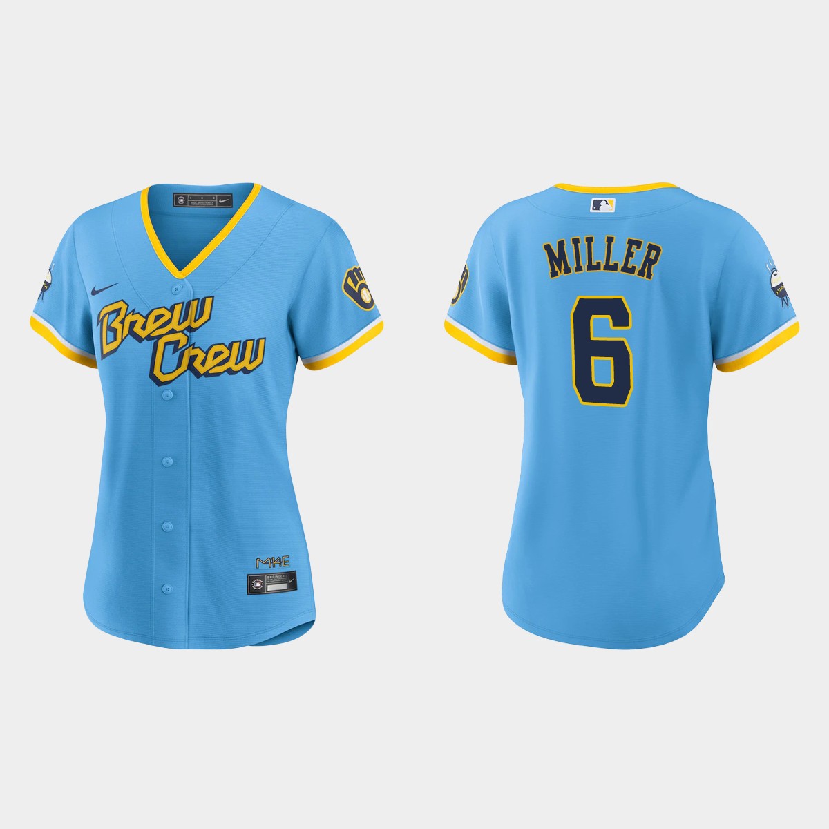 Women Milwaukee Brewers Owen Miller Powder Blue City Connect  Jersey