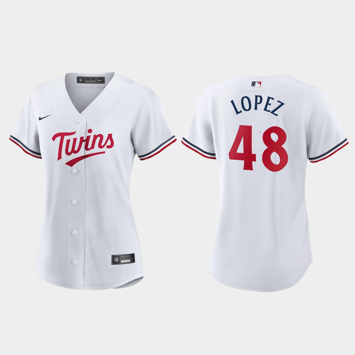 Women Minnesota Twins Jorge Lopez White  Home Jersey