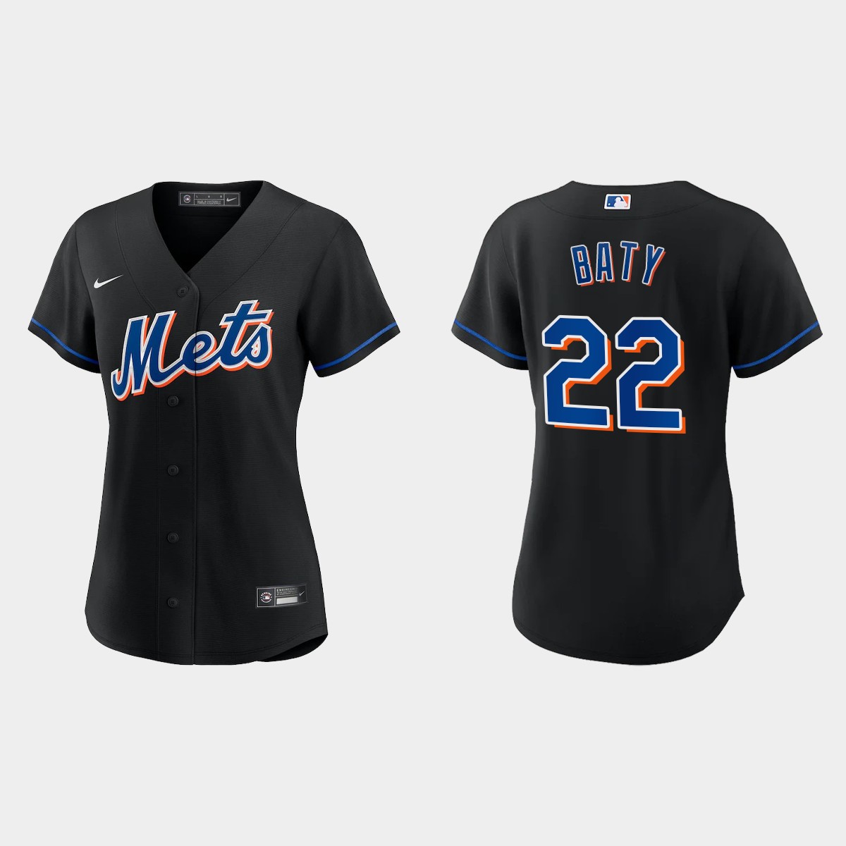 Women New York Mets Brett Baty Black  Alternate Jersey