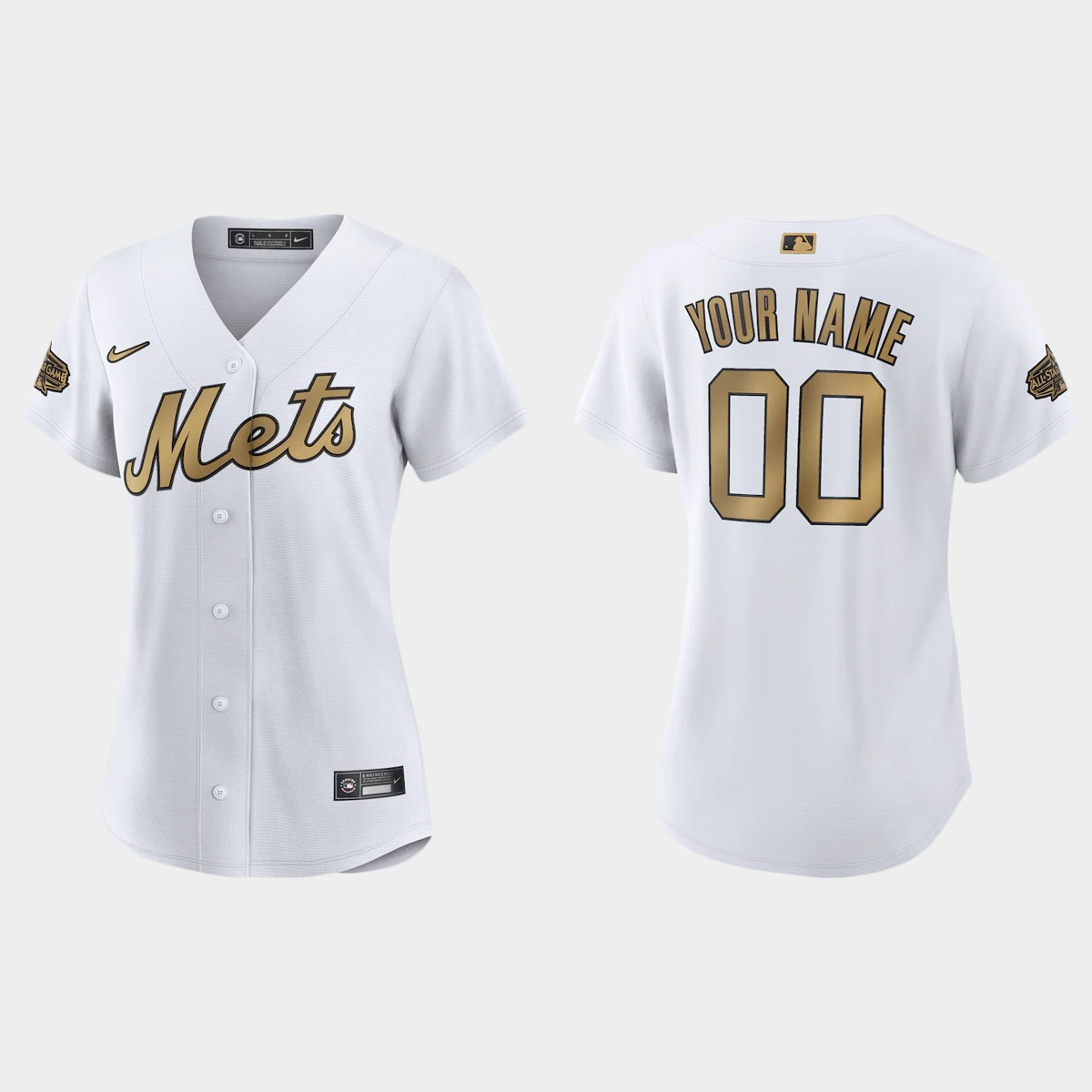 Women New York Mets Custom White 2022 MLB All-Star Game  Jersey