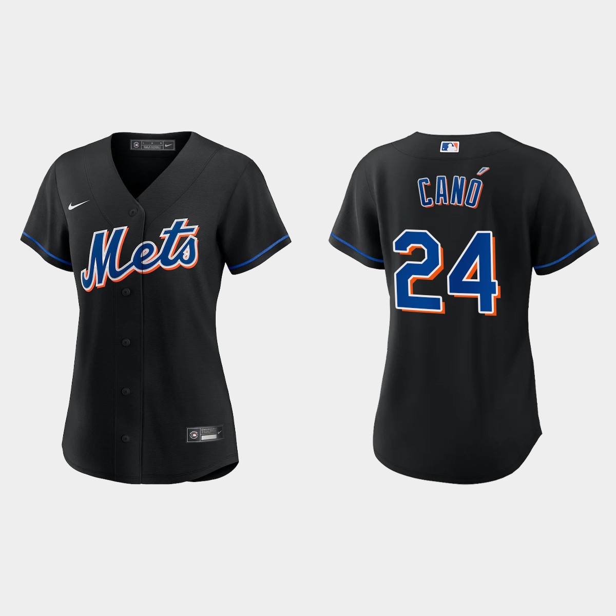 Women New York Mets Robinson Cano Black  Alternate Jersey
