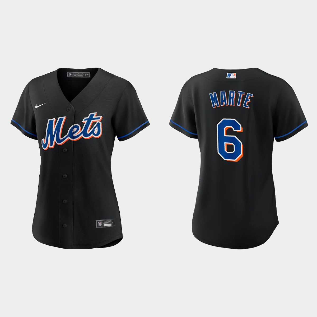 Women New York Mets Starling Marte Black  Alternate Jersey