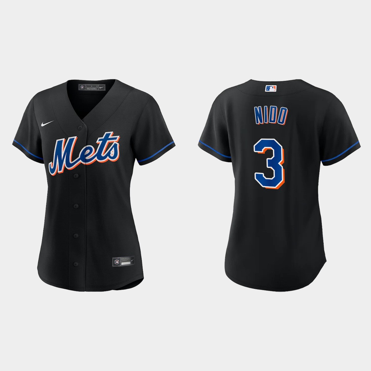 Women New York Mets Tomas Nido Black  Alternate Jersey