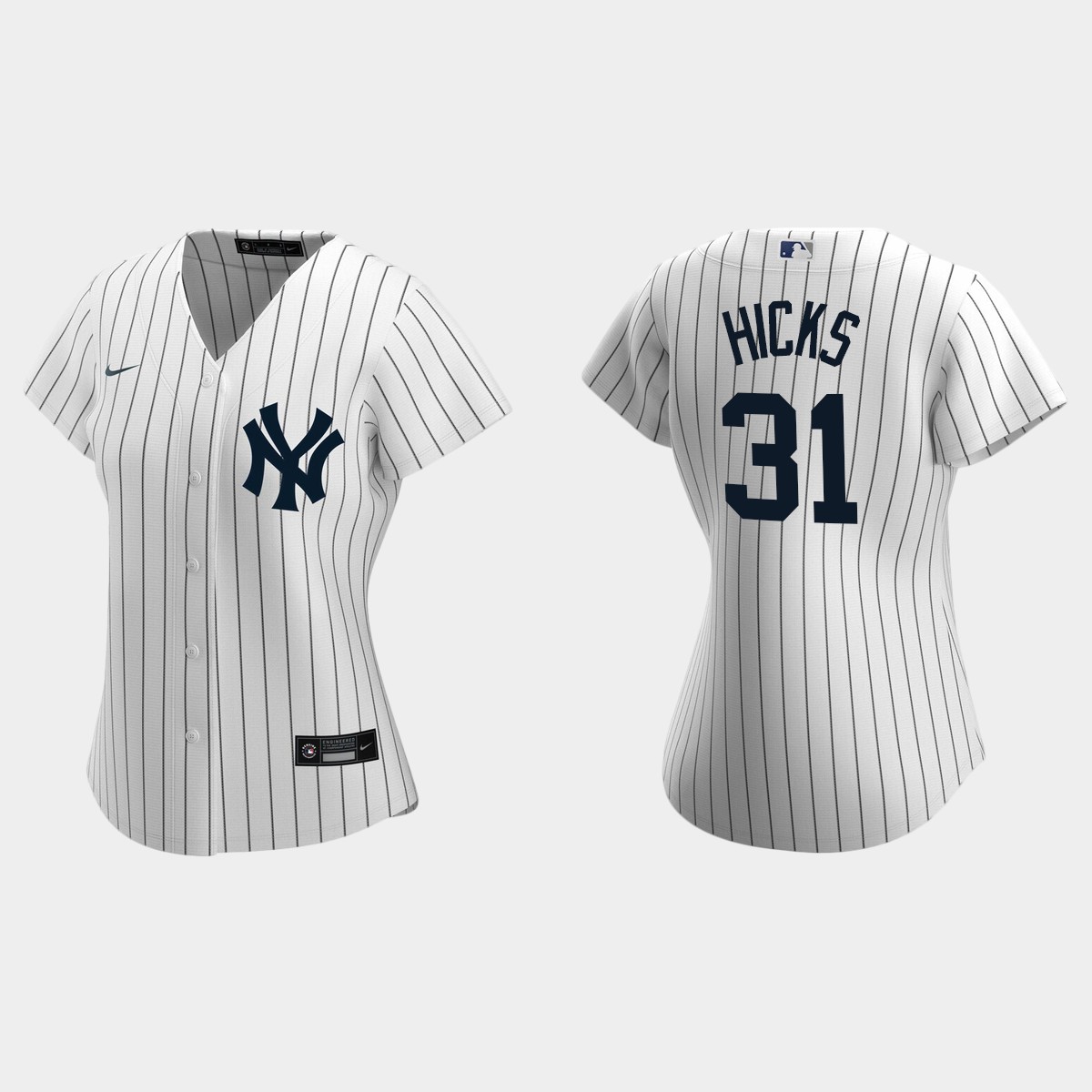 Women New York Yankees Aaron Hicks White  2020 Home Jersey
