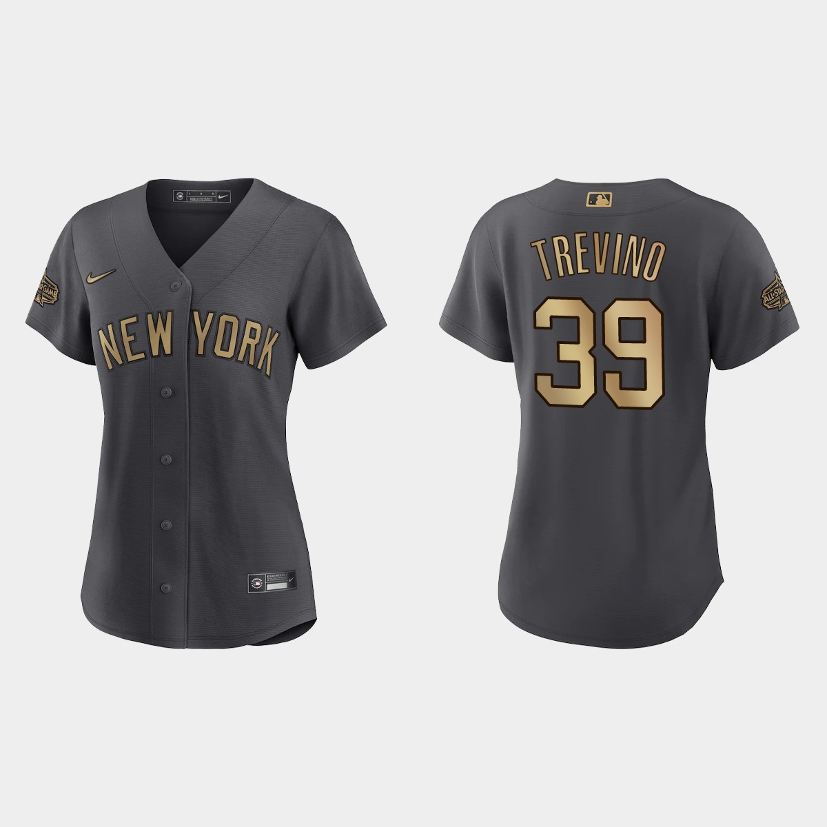Women New York Yankees Jose Trevino Charcoal 2022 MLB All-Star Game  Jersey