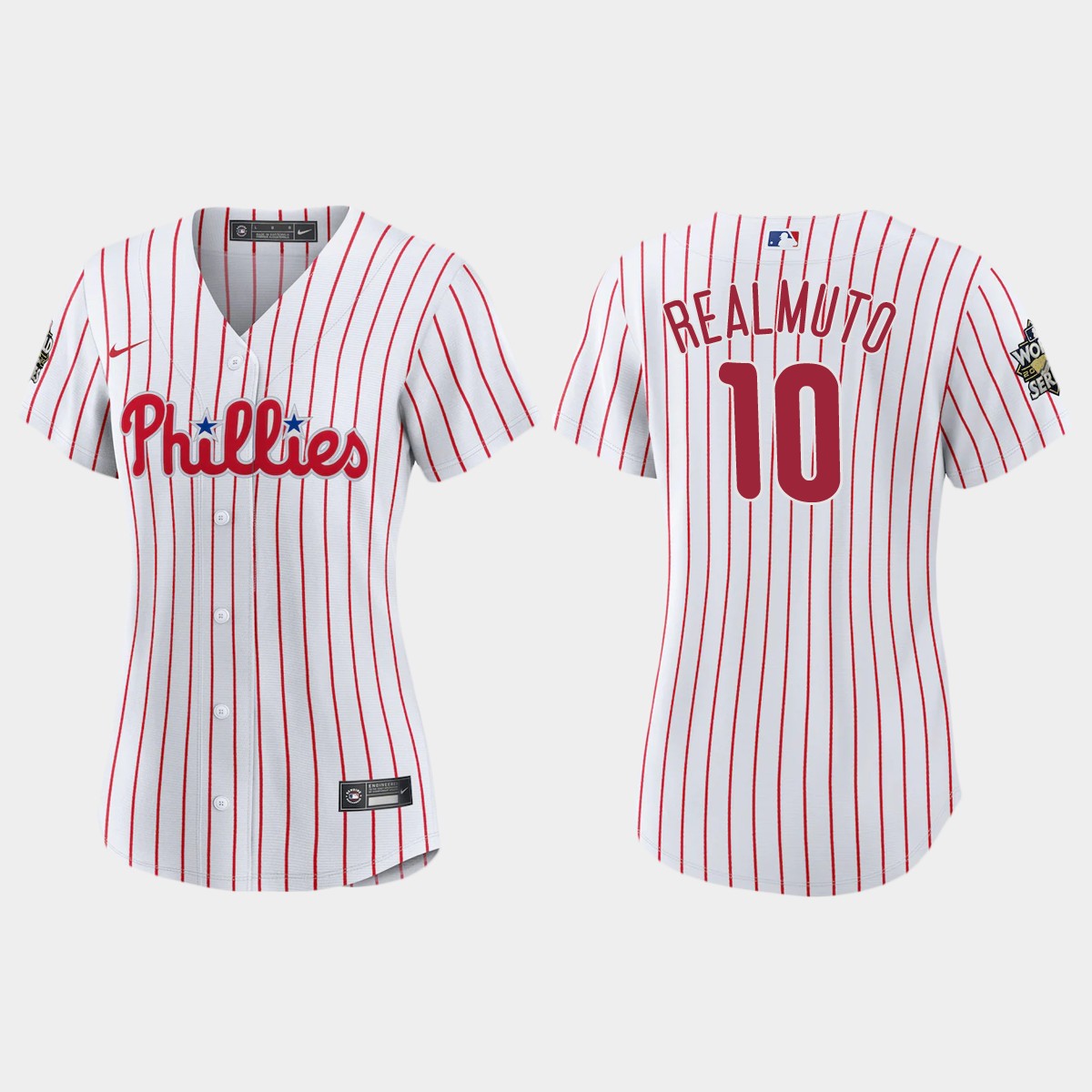Women Philadelphia Phillies J.T. Realmuto White 2022 World Series  Jersey