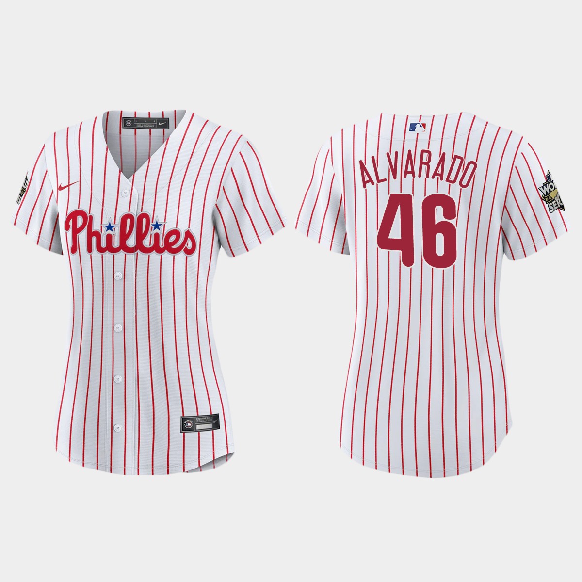 Women Philadelphia Phillies Jose Alvarado White 2022 World Series  Jersey