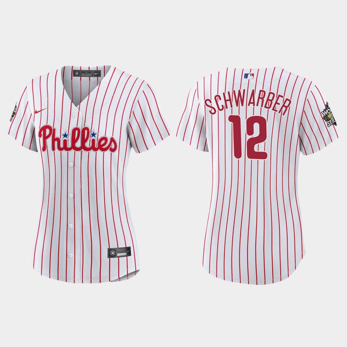Women Philadelphia Phillies Kyle Schwarber White 2022 World Series  Jersey