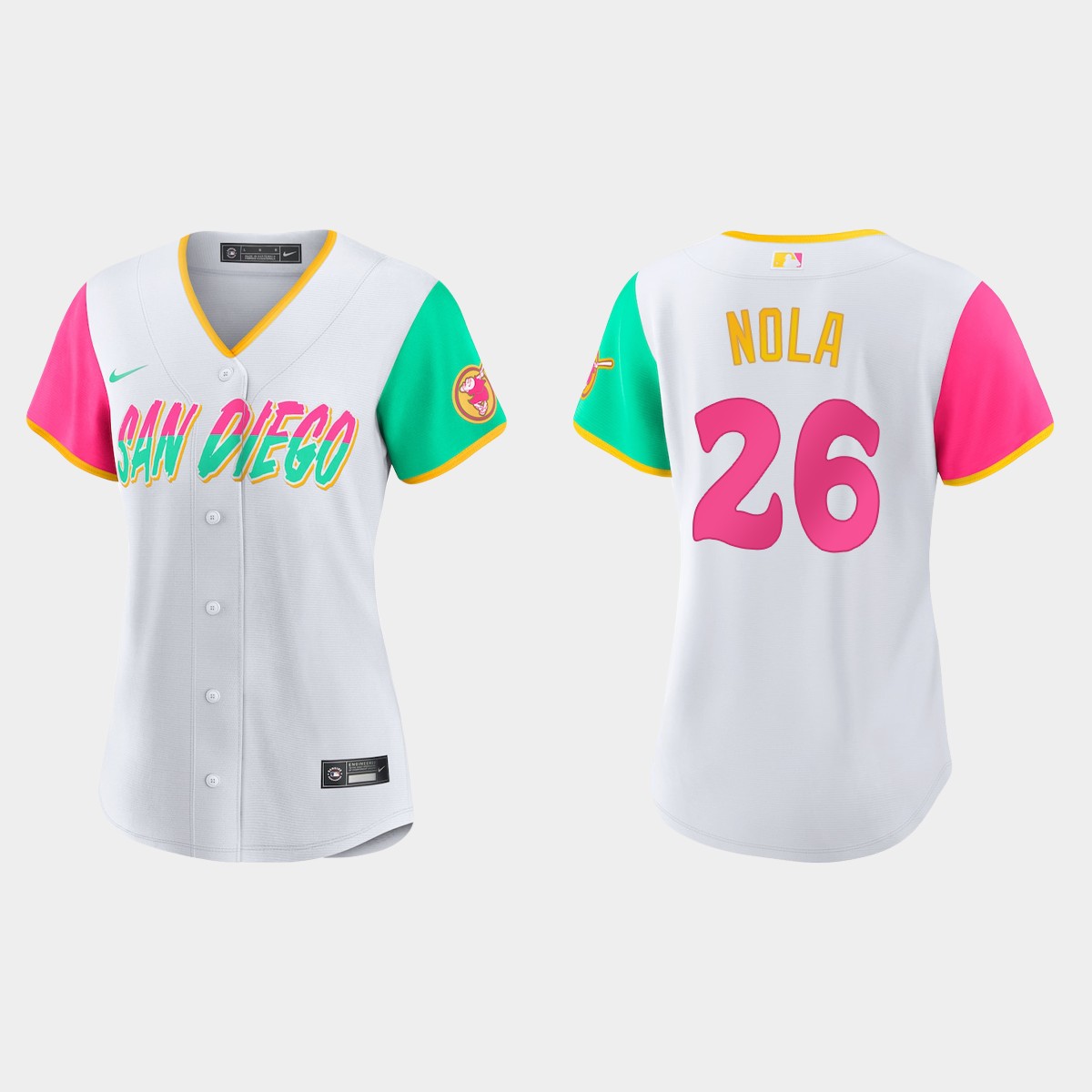 Women San Diego Padres Austin Nola White 2022 City Connect  Jersey