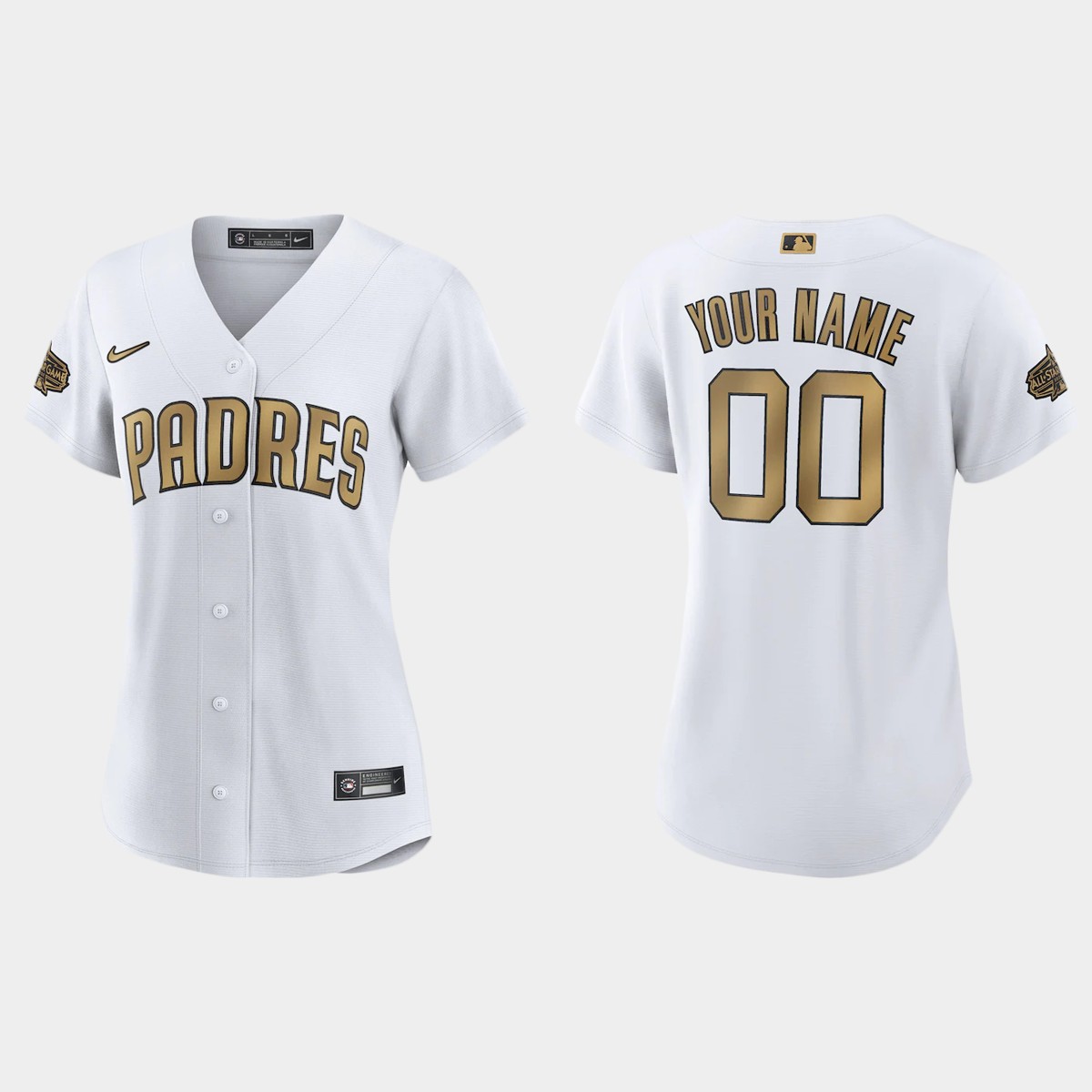 Women San Diego Padres Custom White 2022 MLB All-Star Game  Jersey