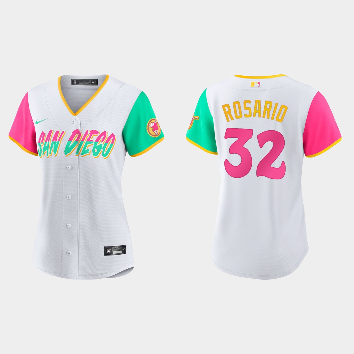 Women San Diego Padres Eguy Rosario White 2022 City Connect  Jersey