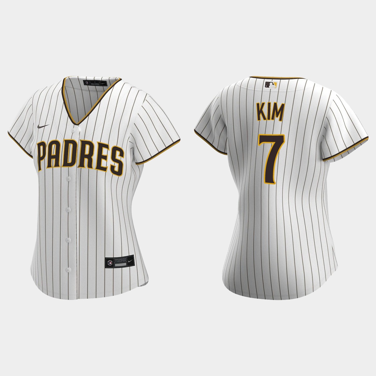 Women San Diego Padres Ha-Seong Kim White Brown  Home Jersey