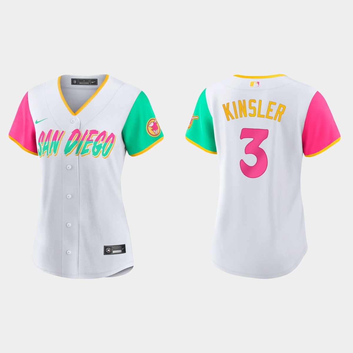 Women San Diego Padres Ian Kinsler White 2022 City Connect  Jersey