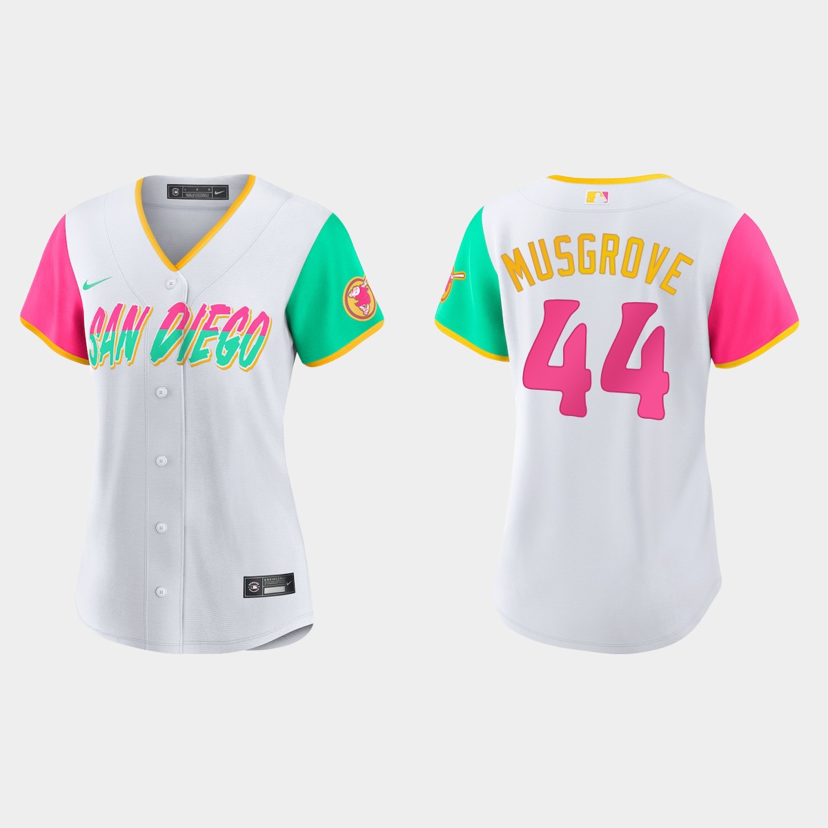 Women San Diego Padres Joe Musgrove White 2022 City Connect  Jersey