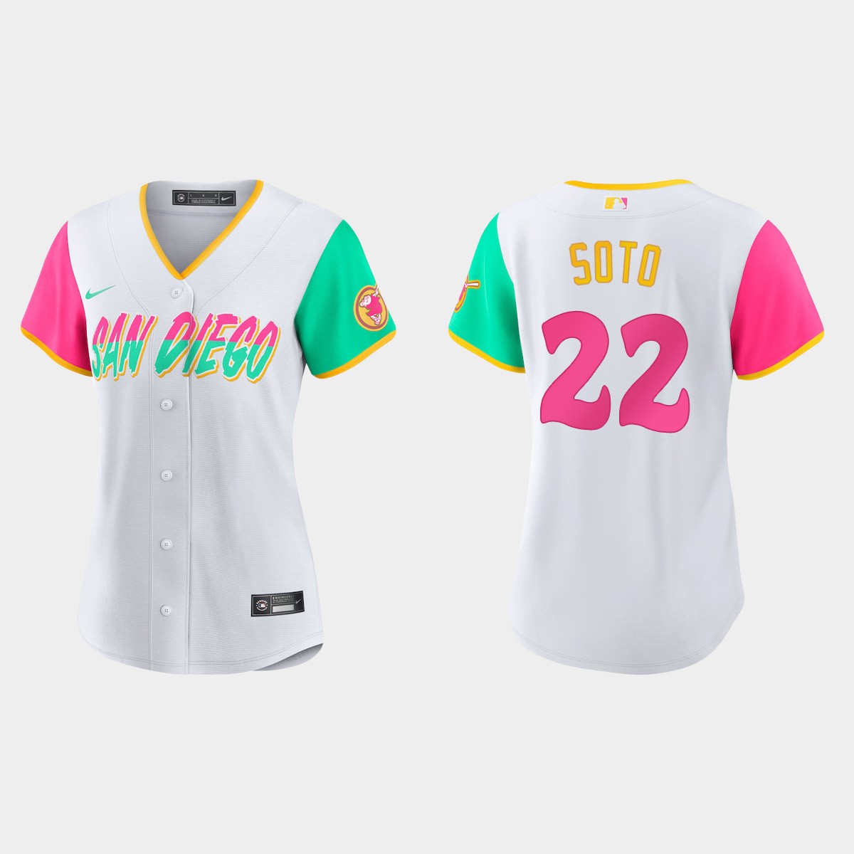 Women San Diego Padres Juan Soto White 2022 City Connect  Jersey