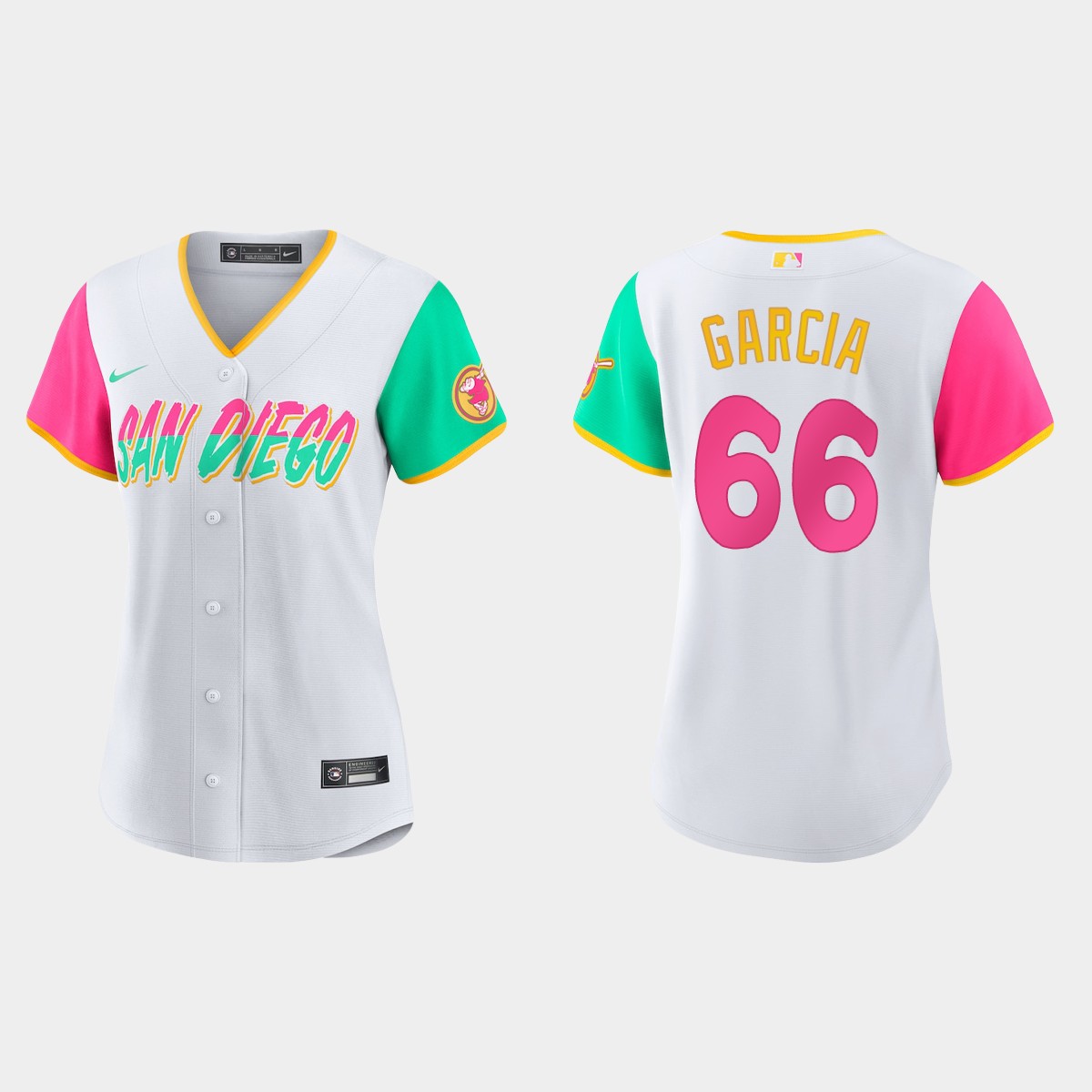 Women San Diego Padres Luis Garcia White 2022 City Connect  Jersey