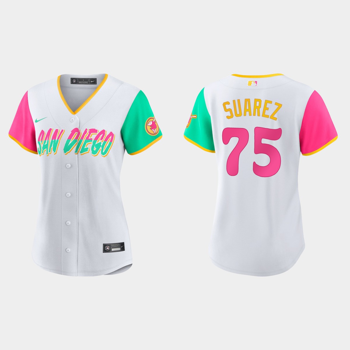 Women San Diego Padres Robert Suarez White 2022 City Connect  Jersey