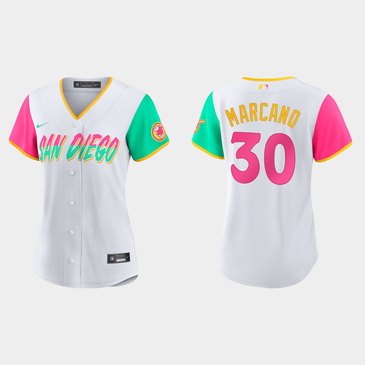 Women San Diego Padres Tucupita Marcano White 2022 City Connect  Jersey