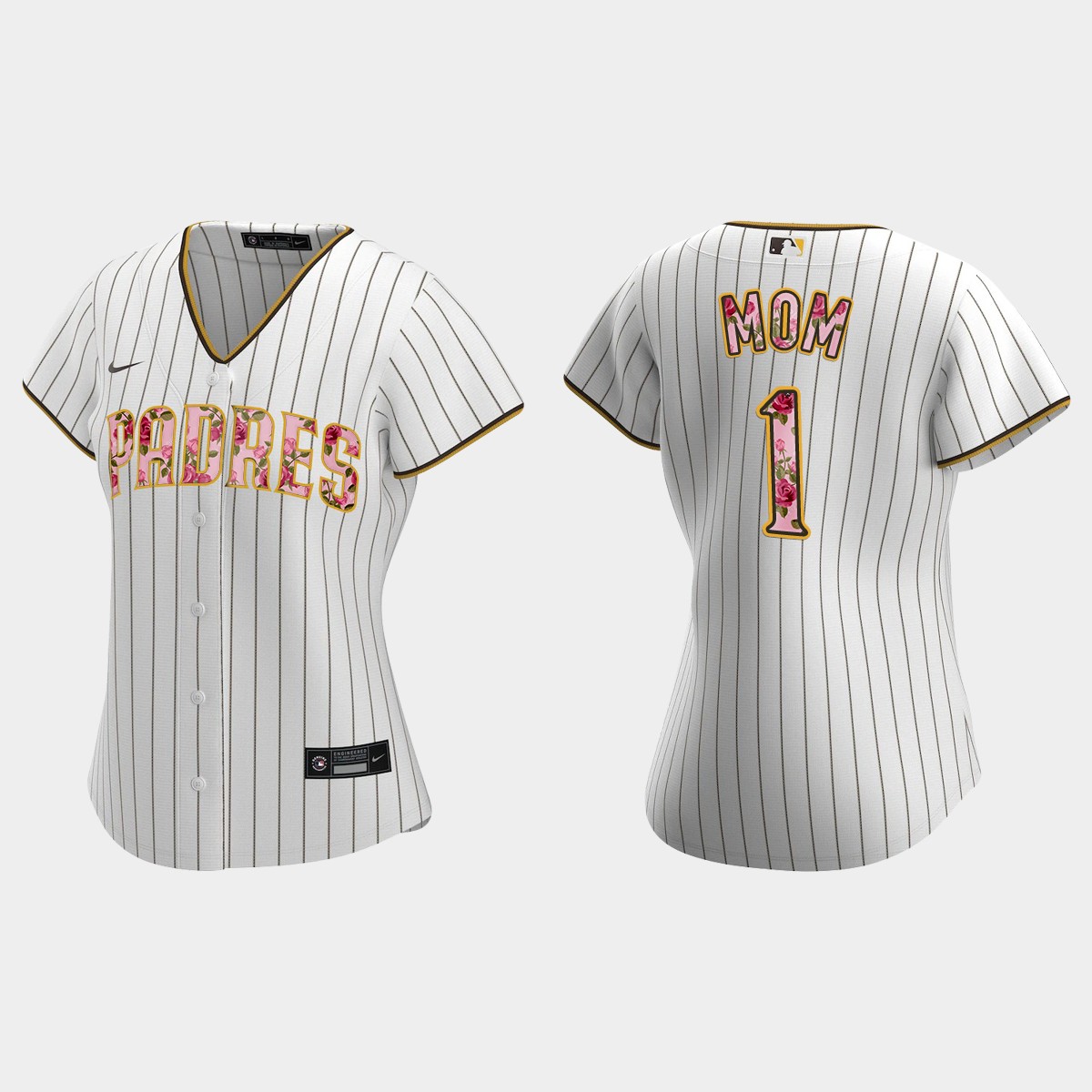 Women San Diego Padres White Mother's Day Number 1 Mom Jersey
