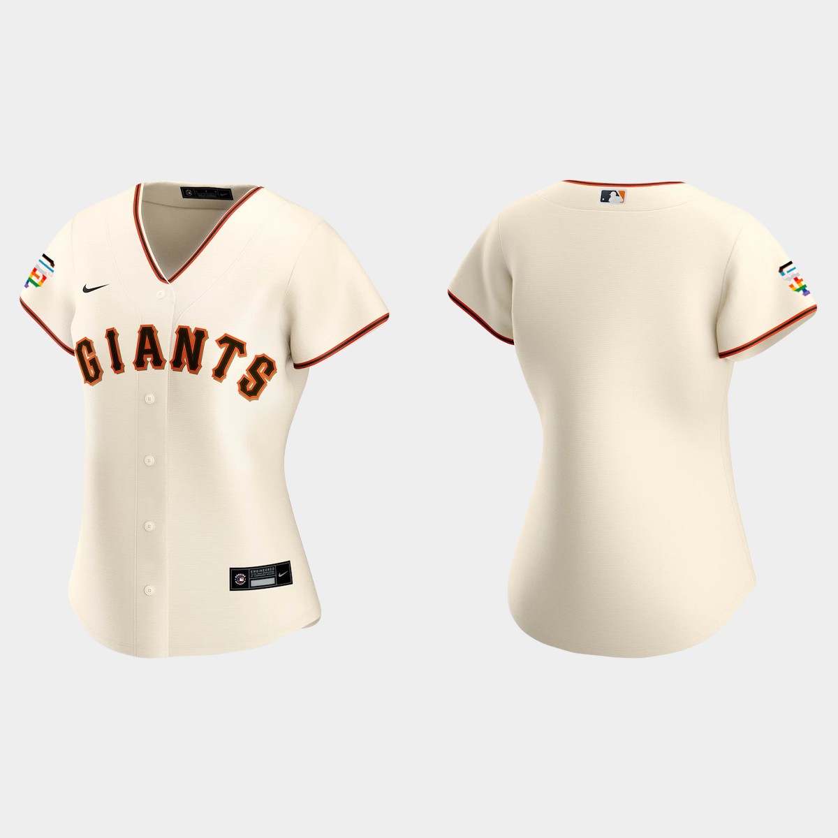Women San Francisco Giants  Cream 2021 Pride Month Home Jersey