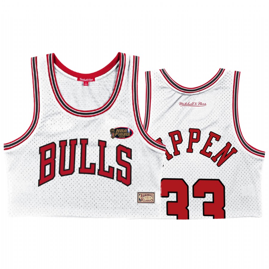 Women Scottie Pippen Chicago Bulls White 1996 NBA Finals #33 Hardwood Classics Jersey