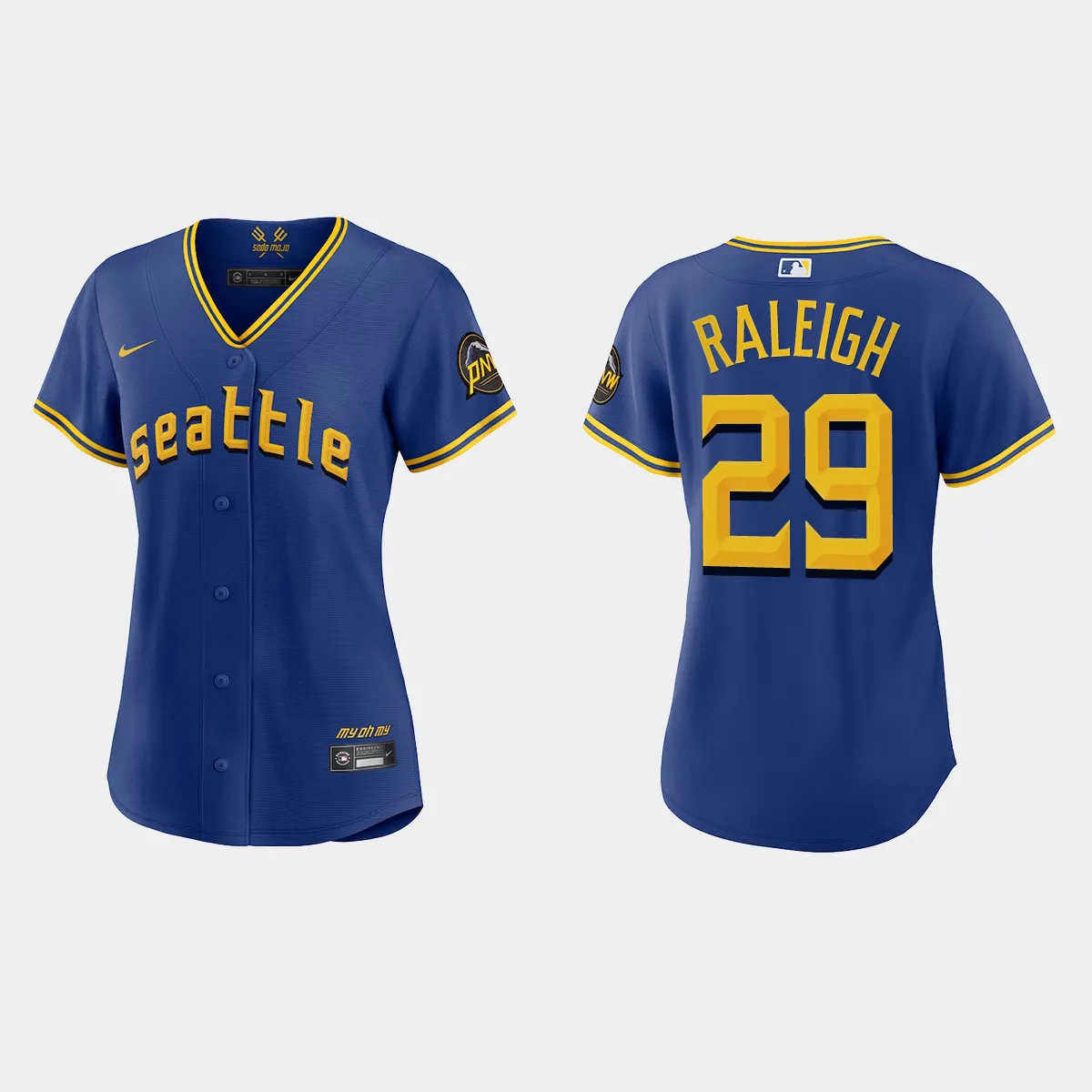 Women Seattle Mariners Cal Raleigh Royal 2023 City Connect  Jersey