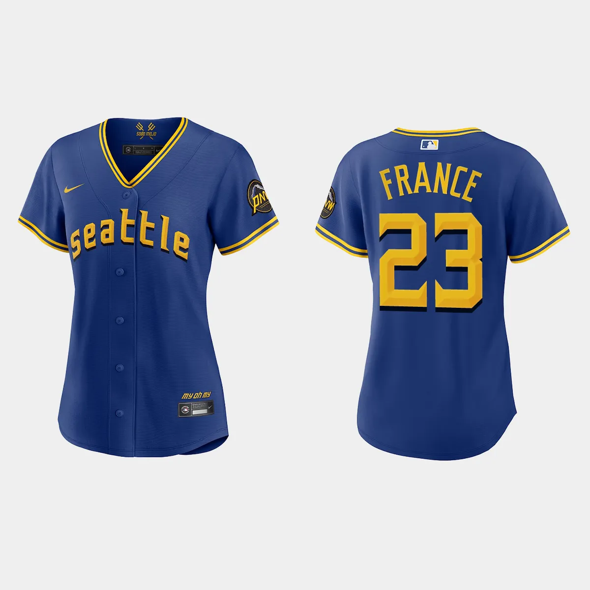 Women Seattle Mariners Ty France Royal 2023 City Connect  Jersey