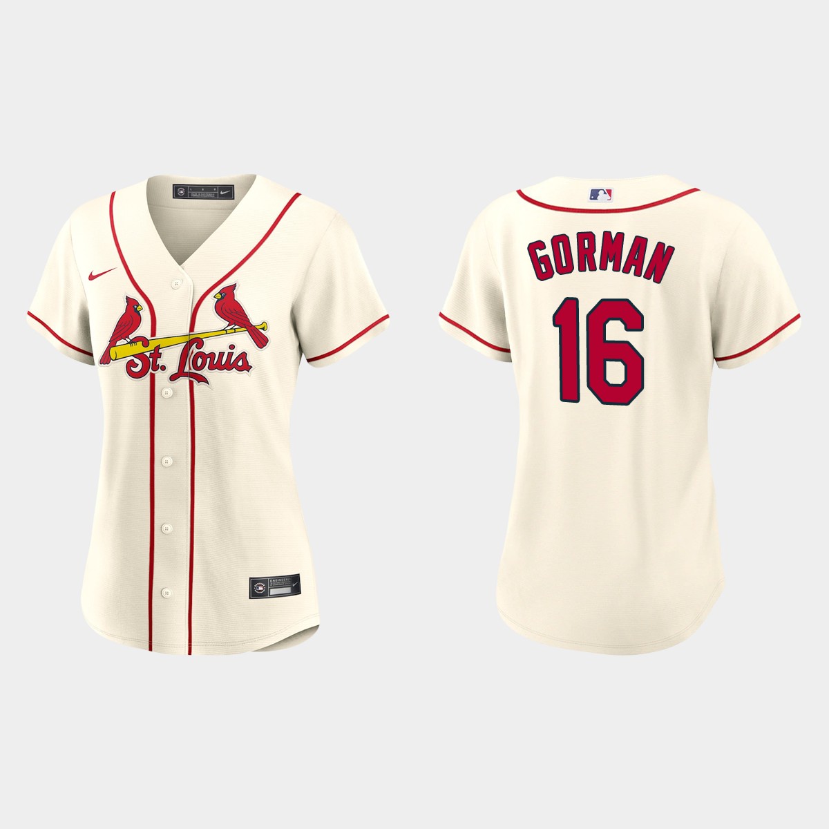 Women St. Louis Cardinals Nolan Gorman Cream  Jersey