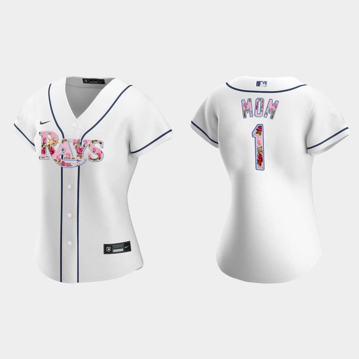 Women Tampa Bay Rays White Mother's Day Number 1 Mom Jersey