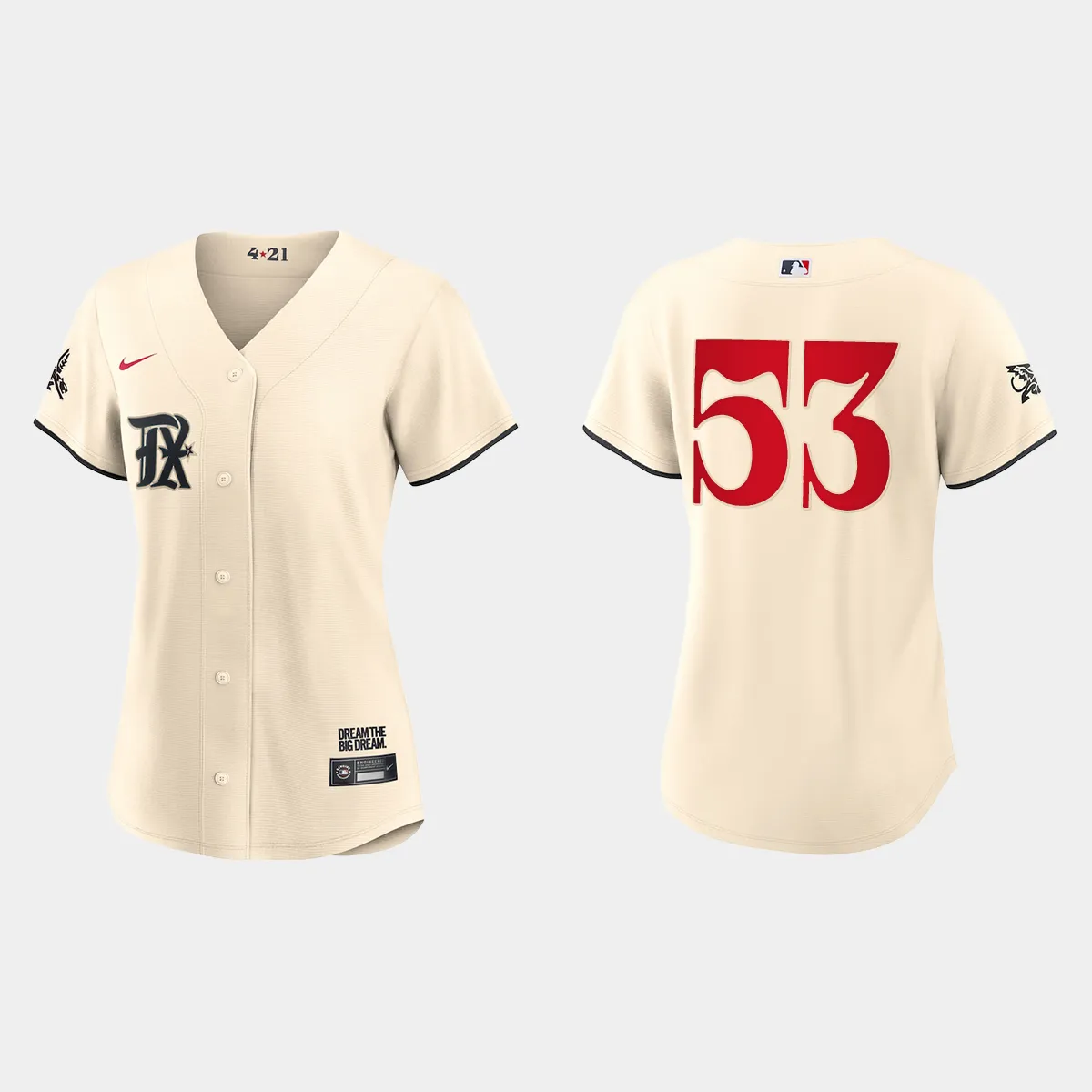 Women Texas Rangers Adolis Garcia Cream 2023 City Connect  Jersey