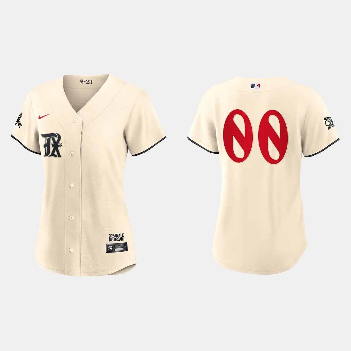 Women Texas Rangers Custom Cream 2023 City Connect  Jersey