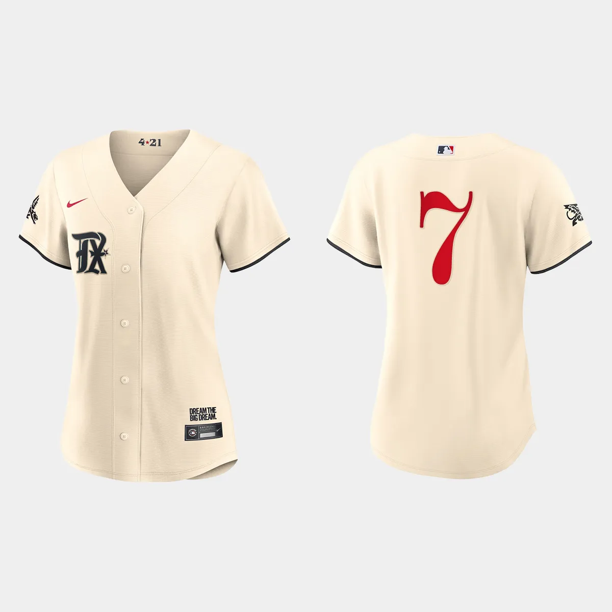 Women Texas Rangers Ivan Rodriguez Cream 2023 City Connect  Jersey