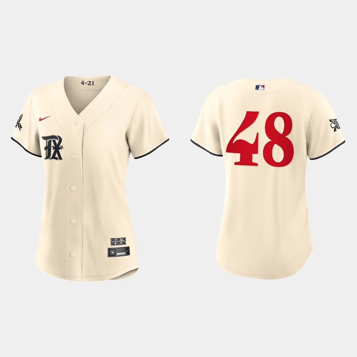 Women Texas Rangers Jacob deGrom Cream 2023 City Connect  Jersey