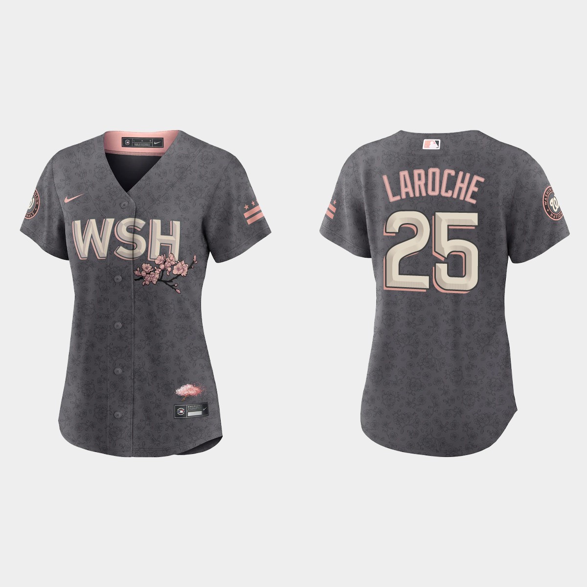 Women Washington Nationals Adam LaRoche Gray 2022 City Connect  Jersey