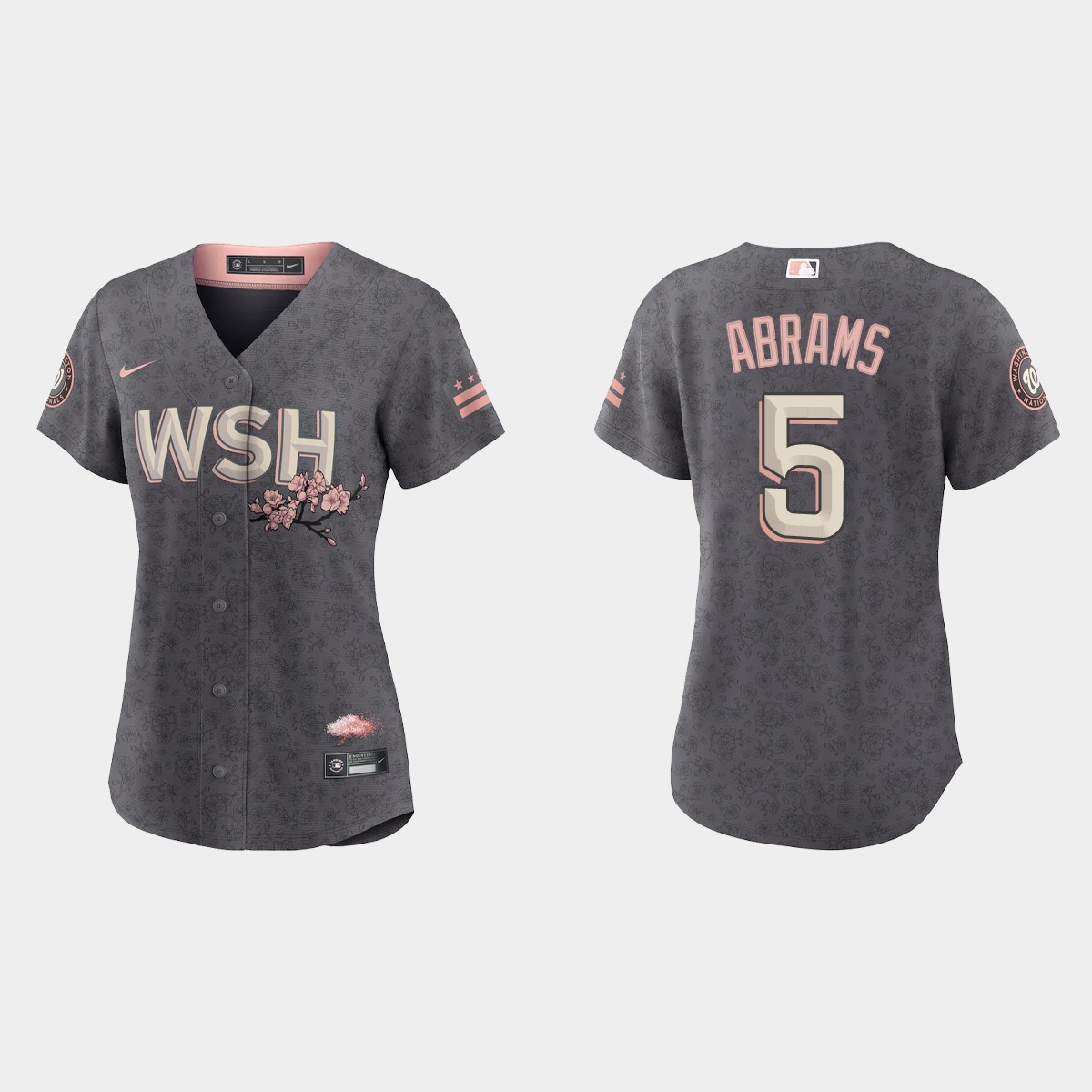 Women Washington Nationals C.J. Abrams Gray 2022 City Connect  Jersey