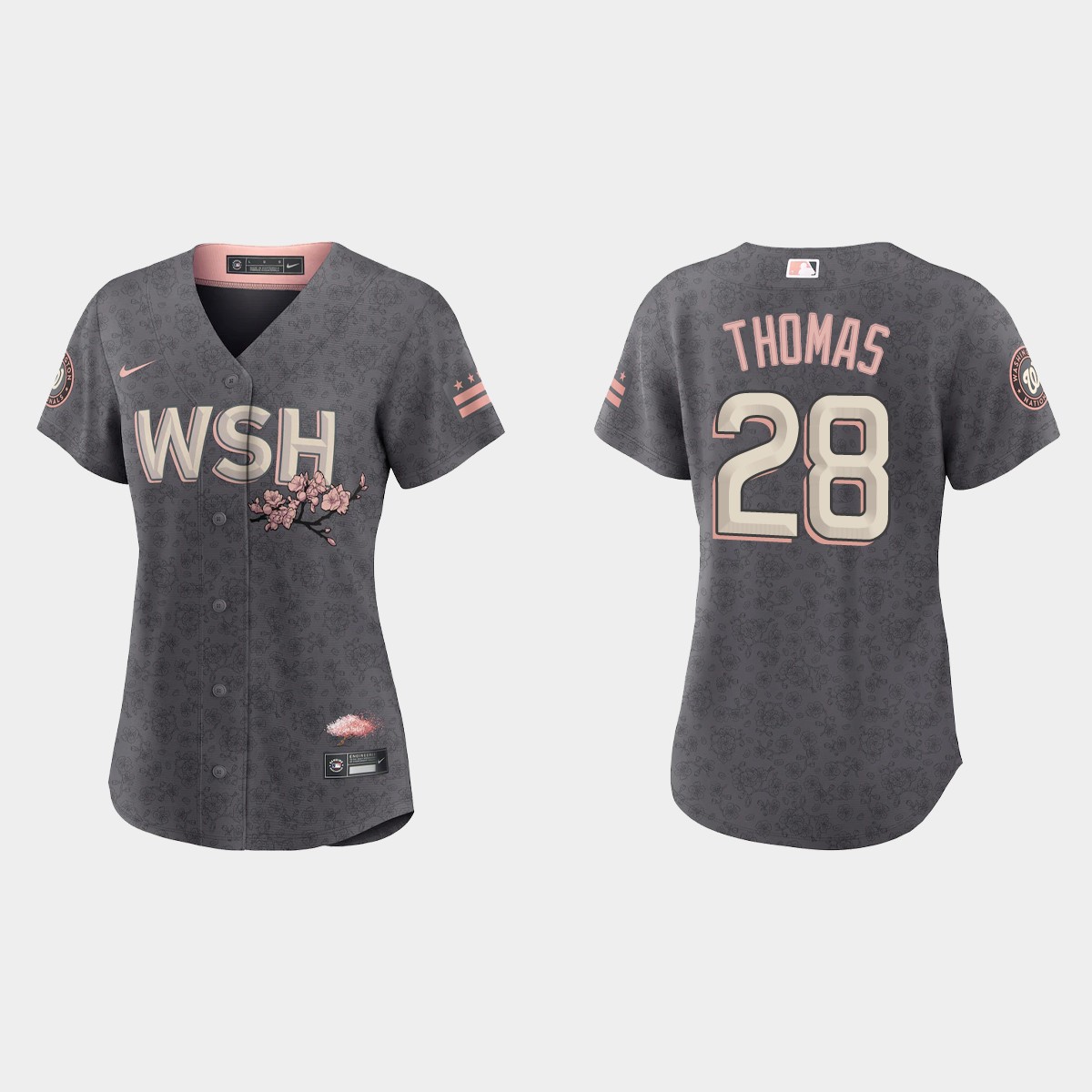 Women Washington Nationals Lane Thomas Gray 2022 City Connect  Jersey