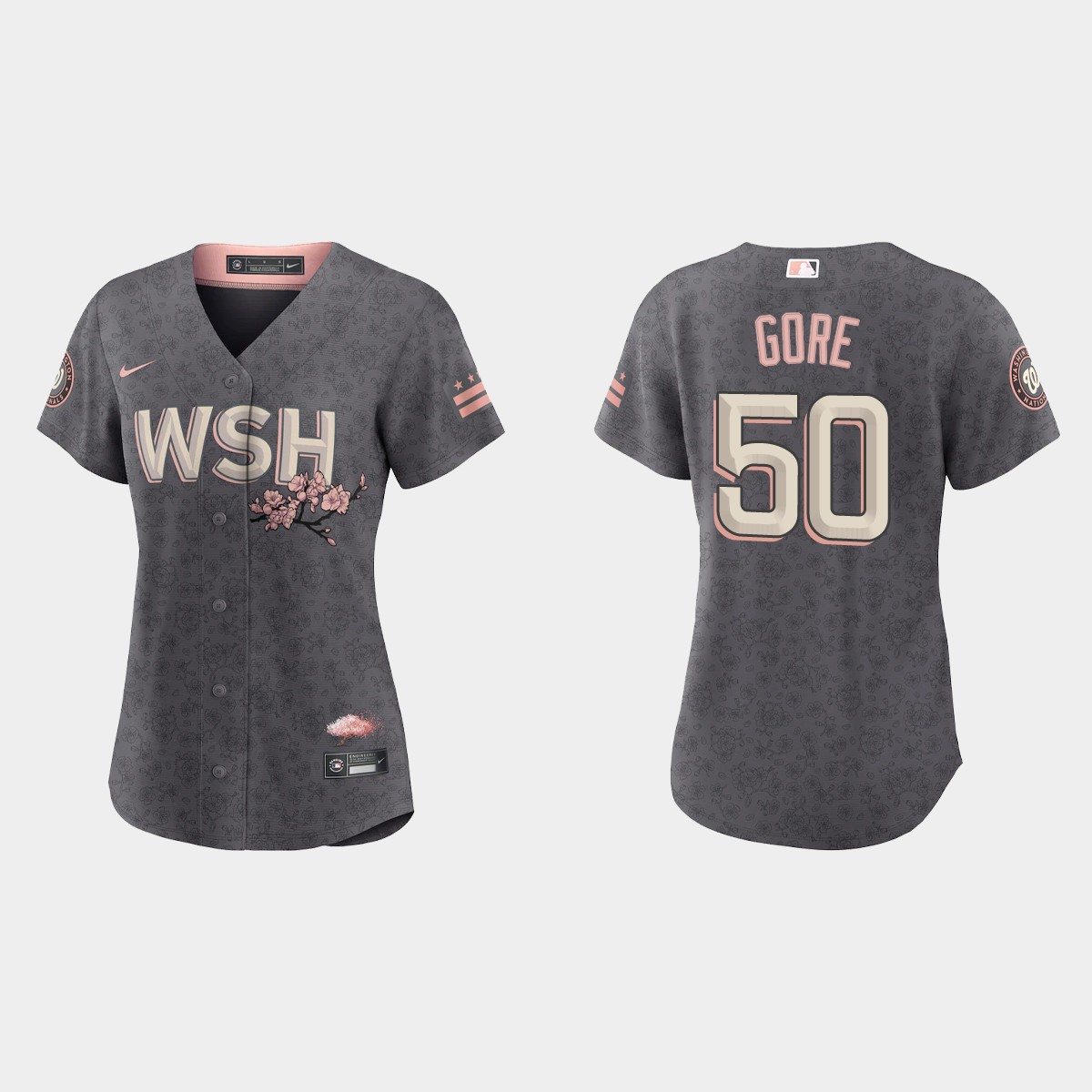 Women Washington Nationals MacKenzie Gore Gray 2022 City Connect  Jersey