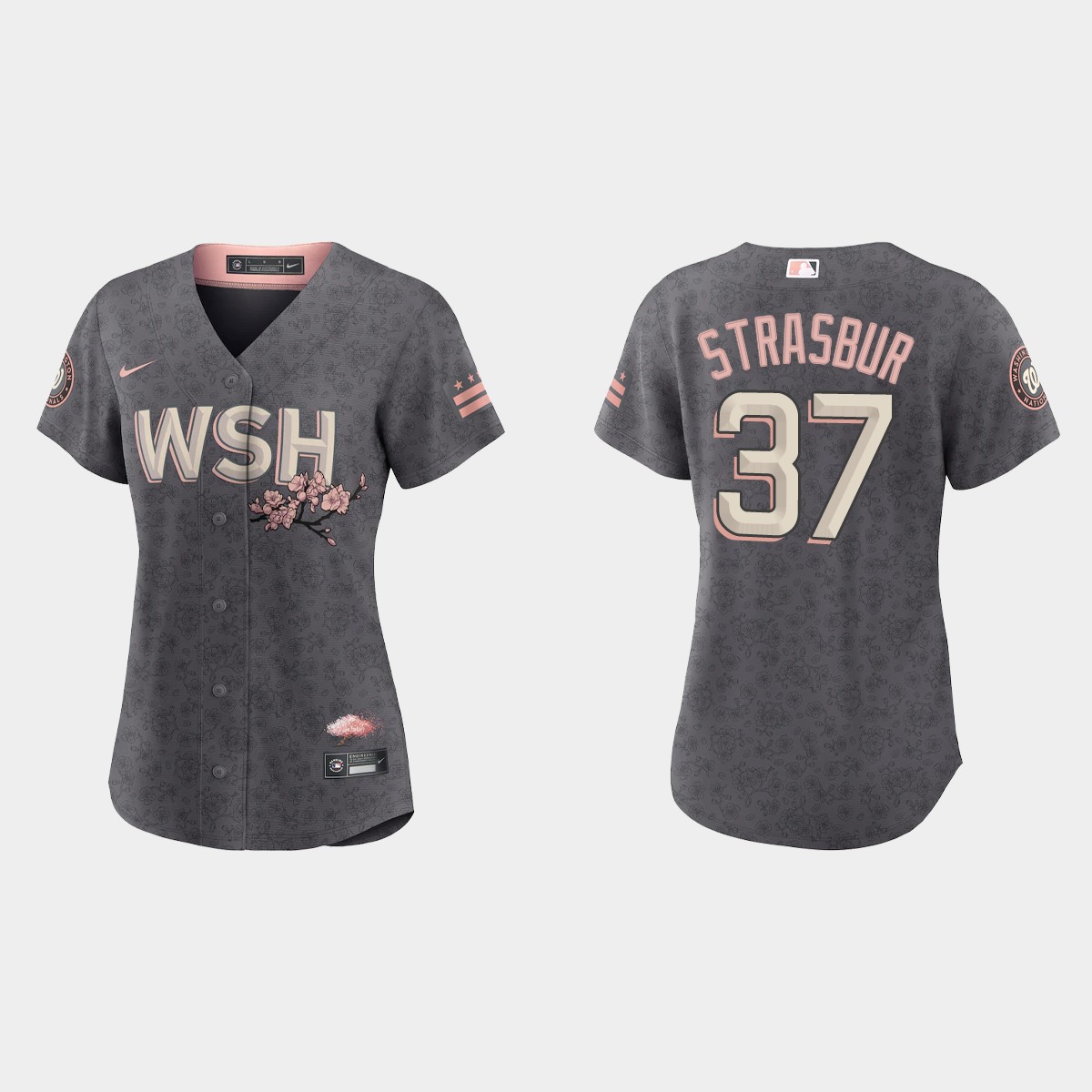 Women Washington Nationals Stephen Strasburg Gray 2022 City Connect  Jersey