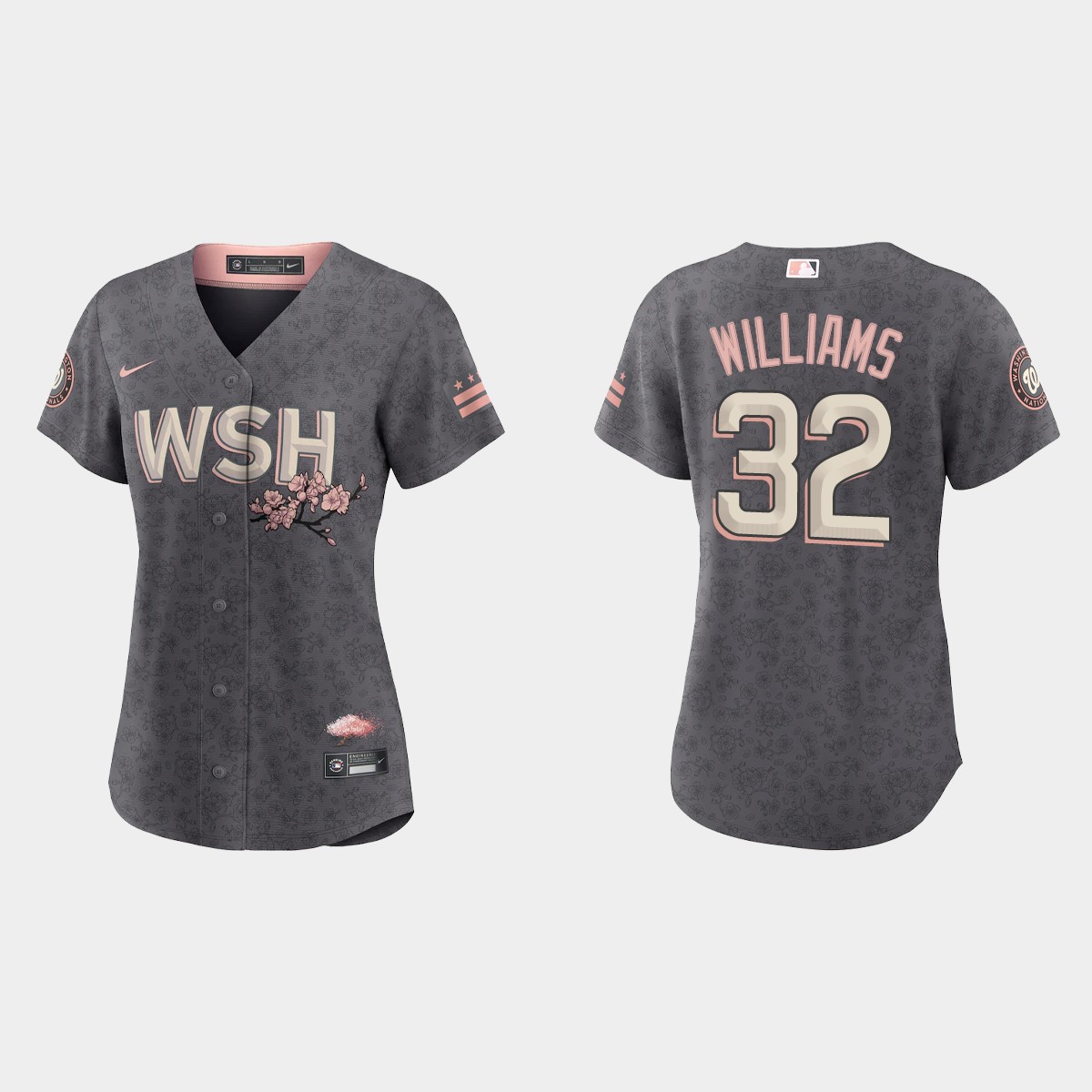 Women Washington Nationals Trevor Williams Gray City Connect  Jersey